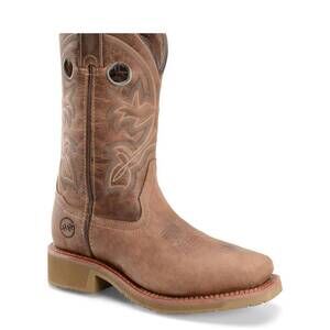 NEW DOUBLE-H BOOTS men's steel toe roper western work boots in brown